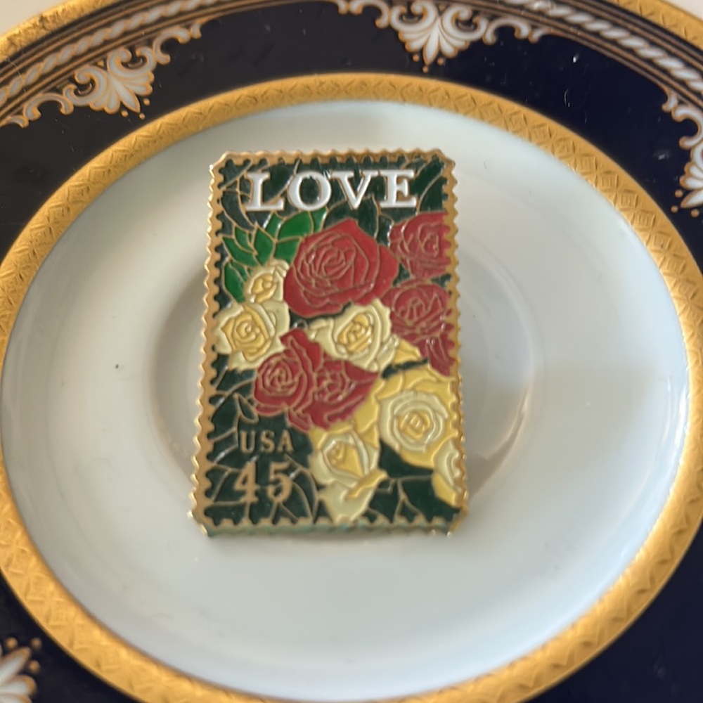 Vintage LOVE Stamp Pin
